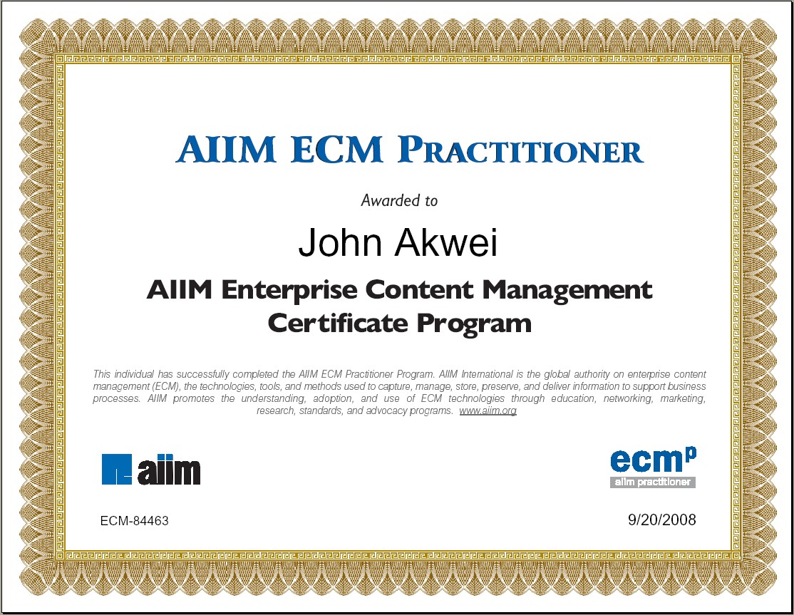 ECM Practitioner Certificate